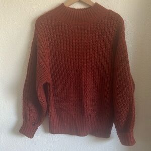Lulus Mock Turtleneck Rust Sweater
